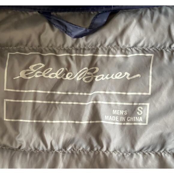 Eddie Bauer EB650 Quilt Puffer Down Vest Jacket Mens S Full Zip Navy Hiking Ski - Picture 4 of 9